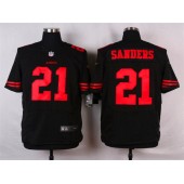 San Francisco 49ers #21 Deion Sanders Elite Black Nike NFL Men Jersey