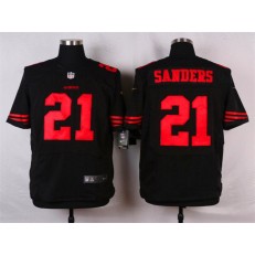San Francisco 49ers #21 Deion Sanders Elite Black Nike NFL Men Jersey
