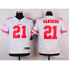 San Francisco 49ers #21 Deion Sanders Elite White Nike NFL Men Jersey