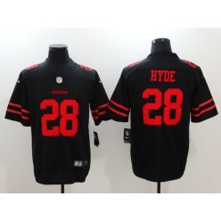 San Francisco 49ers #28 Carlos Hyde Black Vapor Untouchable Limited Nike NFL Men Jersey
