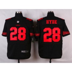 San Francisco 49ers #28 Carlos Hyde Elite Black Nike NFL Men Jersey