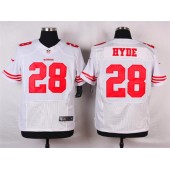 San Francisco 49ers #28 Carlos Hyde Elite White Nike NFL Men Jersey
