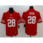 San Francisco 49ers #28 Carlos Hyde Red Vapor Untouchable Limited Nike NFL Men Jersey