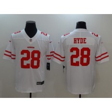 San Francisco 49ers #28 Carlos Hyde White 2017 Vapor Untouchable Stitched NFL Nike Limited Men Jersey