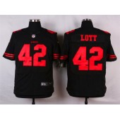 San Francisco 49ers #42 Ronnie Lott Elite Black Nike NFL Men Jersey