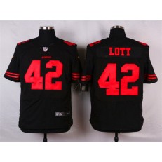 San Francisco 49ers #42 Ronnie Lott Elite Black Nike NFL Men Jersey