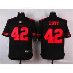 San Francisco 49ers #42 Ronnie Lott Elite Black Nike NFL Men Jersey