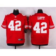 San Francisco 49ers #42 Ronnie Lott Elite Red Team Color Nike NFL Men Jersey
