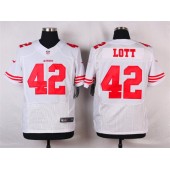 San Francisco 49ers #42 Ronnie Lott Elite White Nike NFL Men Jersey