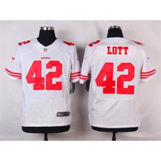 San Francisco 49ers #42 Ronnie Lott Elite White Nike NFL Men Jersey