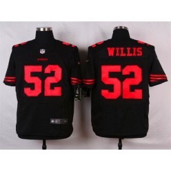 San Francisco 49ers #52 Patrick Willis Elite Black Nike NFL Men Jersey