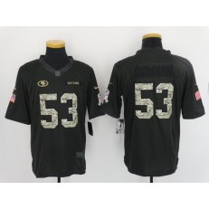 San Francisco 49ers #53 NaVorro Bowman Anthracite 2016 Salute to Service Limited Nike NFL Men Jersey