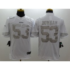 San Francisco 49ers #53 NaVorro Bowman Platinum White Limited Nike NFL Men Jersey