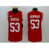 San Francisco 49ers #53 NaVorro Bowman Red Color Rush 2017 Vest Stitched NFL Nike Tank Top Men Jersey