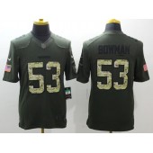 San Francisco 49ers #53 NaVorro Bowman Retired Player Green Salute to Service 2015 NFL Nike Limited Men Jersey