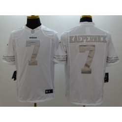 San Francisco 49ers #7 Colin Kaepernick Platinum White Limited Nike NFL Men Jersey