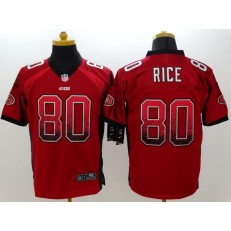 San Francisco 49ers #80 Jerry Rice Drift Fashion Red Elite Nike NFL Men Jersey