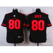 San Francisco 49ers #80 Jerry Rice Elite Black Nike NFL Men Jersey