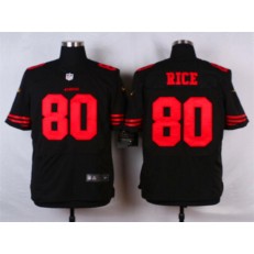 San Francisco 49ers #80 Jerry Rice Elite Black Nike NFL Men Jersey