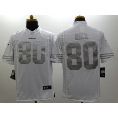 San Francisco 49ers #80 Jerry Rice Platinum White Limited Nike NFL Men Jersey