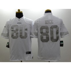 San Francisco 49ers #80 Jerry Rice Platinum White Limited Nike NFL Men Jersey