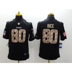 San Francisco 49ers #80 Jerry Rice Salute to Service Black Limited Nike NFL Men Jersey