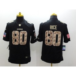 San Francisco 49ers #80 Jerry Rice Salute to Service Black Limited Nike NFL Men Jersey