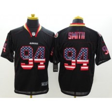 San Francisco 49ers #94 Justin Smith 2014 USA Flag Fashion Black Elite Nike NFL Men Jersey