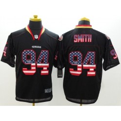 San Francisco 49ers #94 Justin Smith 2014 USA Flag Fashion Black Elite Nike NFL Men Jersey