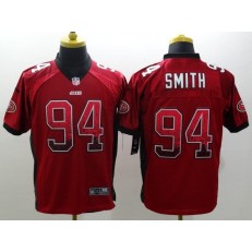 San Francisco 49ers #94 Justin Smith Drift Fashion Red Elite Nike NFL Men Jersey