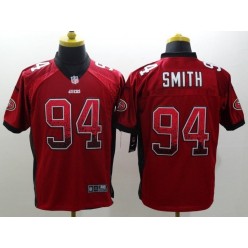 San Francisco 49ers #94 Justin Smith Drift Fashion Red Elite Nike NFL Men Jersey