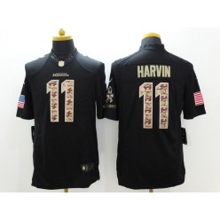 Seattle Seahawks #11 Percy Harvin Black Men Stitched Nike NFL Limited Salute to Service Jersey