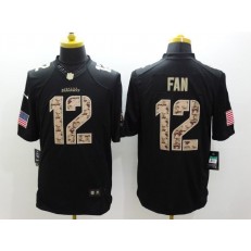 Seattle Seahawks #12 Fan Black Men Stitched Nike NFL Limited Salute to Service Jersey