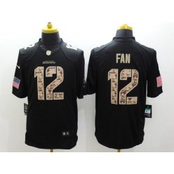 Seattle Seahawks #12 Fan Black Men Stitched Nike NFL Limited Salute to Service Jersey