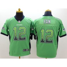 Seattle Seahawks #12 Fan Drift Fashion Green Elite Nike NFL Men Jersey