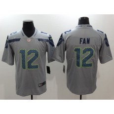 Seattle Seahawks #12 Fan Gray Vapor Untouchable Player Limited Nike NFL Men Jersey