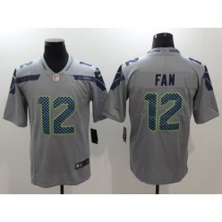 Seattle Seahawks #12 Fan Gray Vapor Untouchable Player Limited Nike NFL Men Jersey