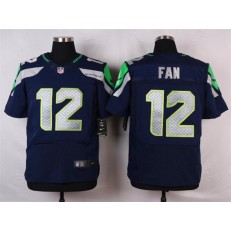 Seattle Seahawks #12 Fan Navy Blue Team Color NFL Nike Elite Men Jersey