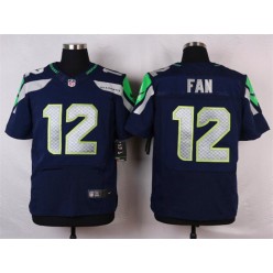Seattle Seahawks #12 Fan Navy Blue Team Color NFL Nike Elite Men Jersey