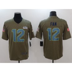 Seattle Seahawks #12 Fan Olive 2017 Salute To Service Limited Nike NFL Men Jersey
