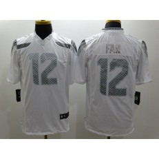 Seattle Seahawks #12 Fan Platinum White Limited Nike NFL Men Jersey