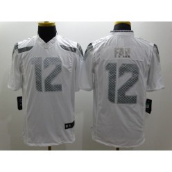 Seattle Seahawks #12 Fan Platinum White Limited Nike NFL Men Jersey