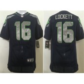 Seattle Seahawks #16 Tyler Lockett Navy Blue Team Color NFL Nike Elite Men Jersey