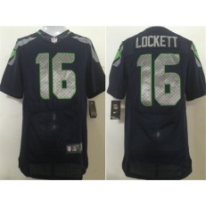 Seattle Seahawks #16 Tyler Lockett Navy Blue Team Color NFL Nike Elite Men Jersey