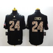 Seattle Seahawks #24 Marshawn Lynch Black Men Stitched Nike NFL Limited Salute to Service Jersey