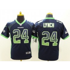 Seattle Seahawks #24 Marshawn Lynch Drift Fashion Blue Elite Nike NFL Men Jersey