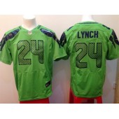 Seattle Seahawks #24 Marshawn Lynch Green Alternate Men Stitched Nike NFL Elite Jersey
