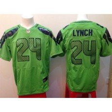 Seattle Seahawks #24 Marshawn Lynch Green Alternate Men Stitched Nike NFL Elite Jersey