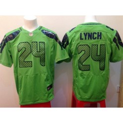 Seattle Seahawks #24 Marshawn Lynch Green Alternate Men Stitched Nike NFL Elite Jersey