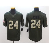Seattle Seahawks #24 Marshawn Lynch Green Salute to Service 2015 NFL Nike Limited Men Jersey